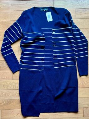 Brand New Cherie Bliss Striped Longline Cardigan